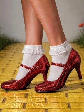 Funtasma Red Glitter Mary Jane Heels Size 8 Costume Cosplay